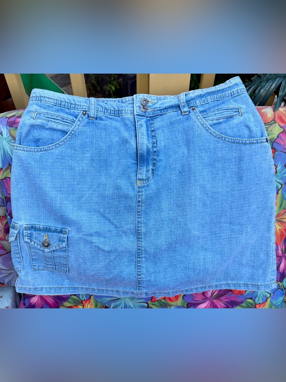 Gloria Vanderbilt Light Blue Denim Skort, sz 10